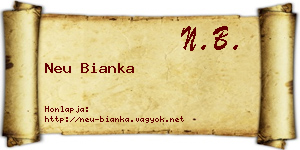 Neu Bianka névjegykártya